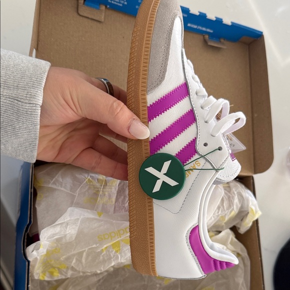 adidas Samba OG J White Purple Gum Sole - Picture 3 of 6